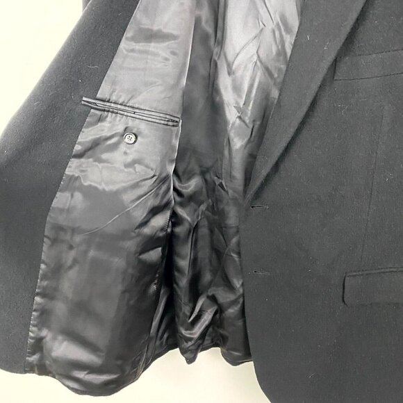 Chaps 100% Camel Hair Blazer Suit Jacket Men's Size 46R Black Single-Breasted - Picture 10 of 15